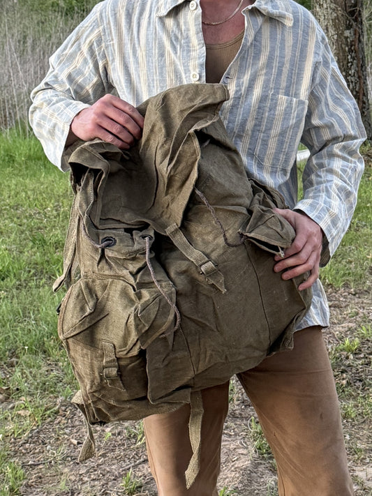 ITALIAN MILITARY CANVAS RUCKSACK