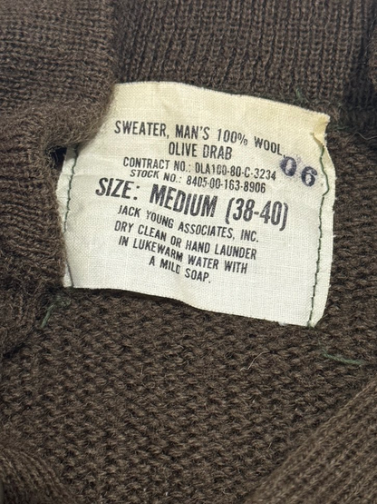 VINTAGE USGI 100% WOOL OLIVE DRAB SWEATER image 5