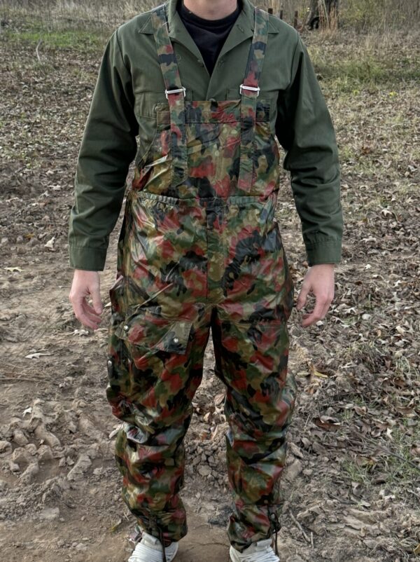 SWISS ALPENFLAGE VINYL RAIN OVERALLS